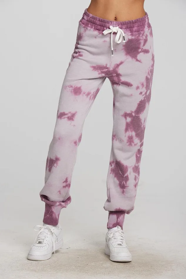 Womens Bottoms Chaser Brand Zuma Cotton Terry Joggers With Rib And Shoestring Tie
