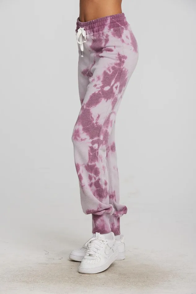 Womens Bottoms Chaser Brand Zuma Cotton Terry Joggers With Rib And Shoestring Tie