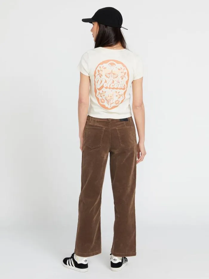 Womens Bottoms Volcom 1991 Stoned Low Rise Corduroy Pants 8211 Chocolate