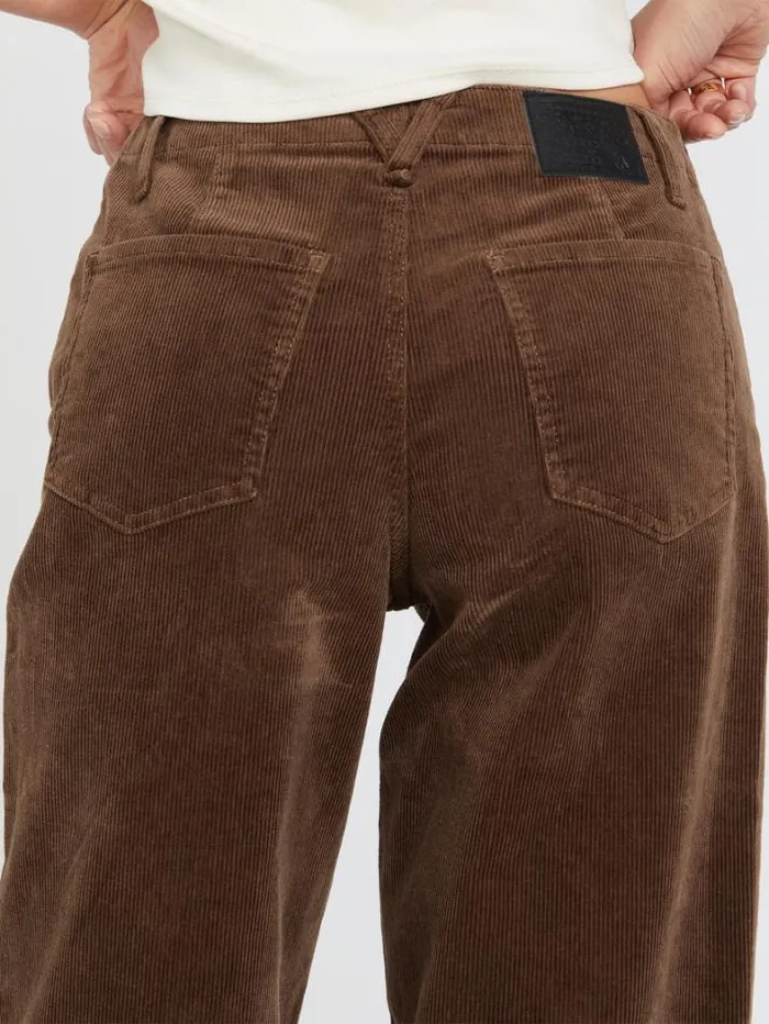 Womens Bottoms Volcom 1991 Stoned Low Rise Corduroy Pants 8211 Chocolate