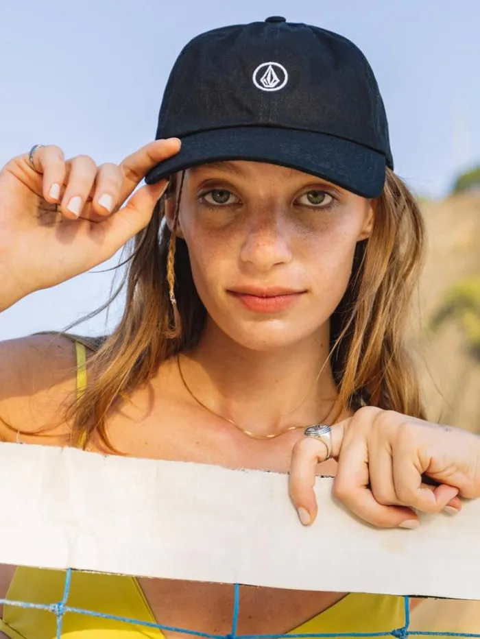 Womens Hats and Beanies Volcom Circle Stone Dad Hat 8211 Black