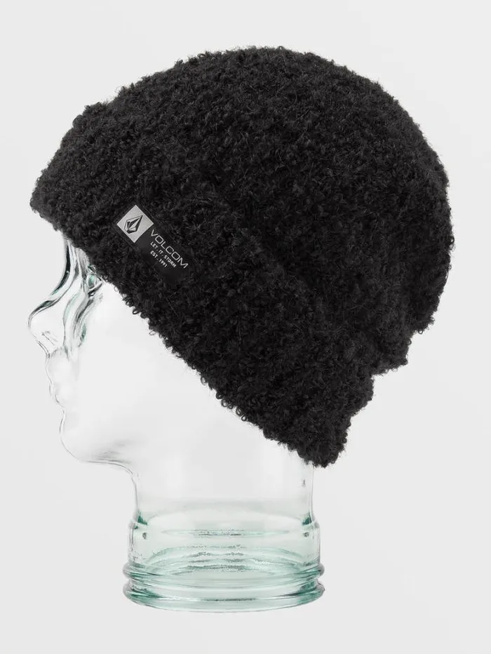 Womens Hats and Beanies Volcom Stone Teddy Beanie 8211 Black