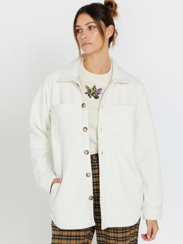 Womens Jackets Volcom Dede Shacket 8211 Cloud