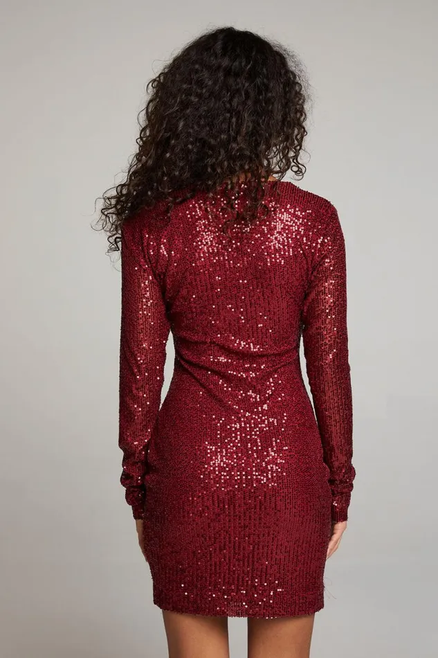 Womens Loungewear Chaser Brand Christine Blood Red Mini Dress