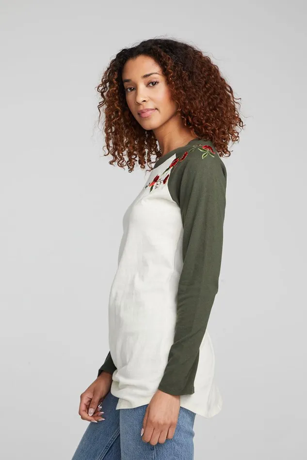 Womens Loungewear Chaser Brand Poppy Embroidery Football Long Sleeve