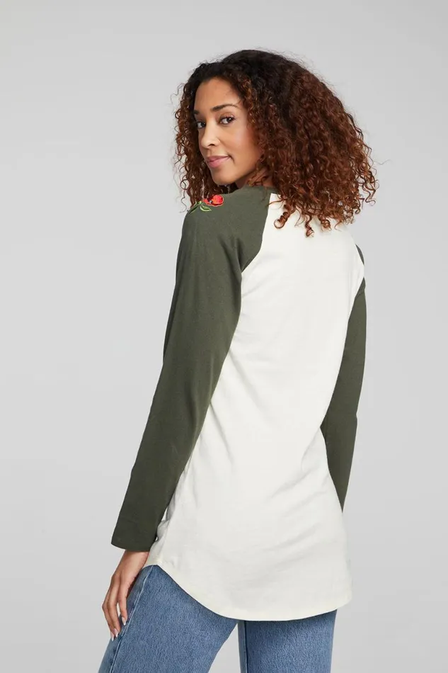 Womens Loungewear Chaser Brand Poppy Embroidery Football Long Sleeve