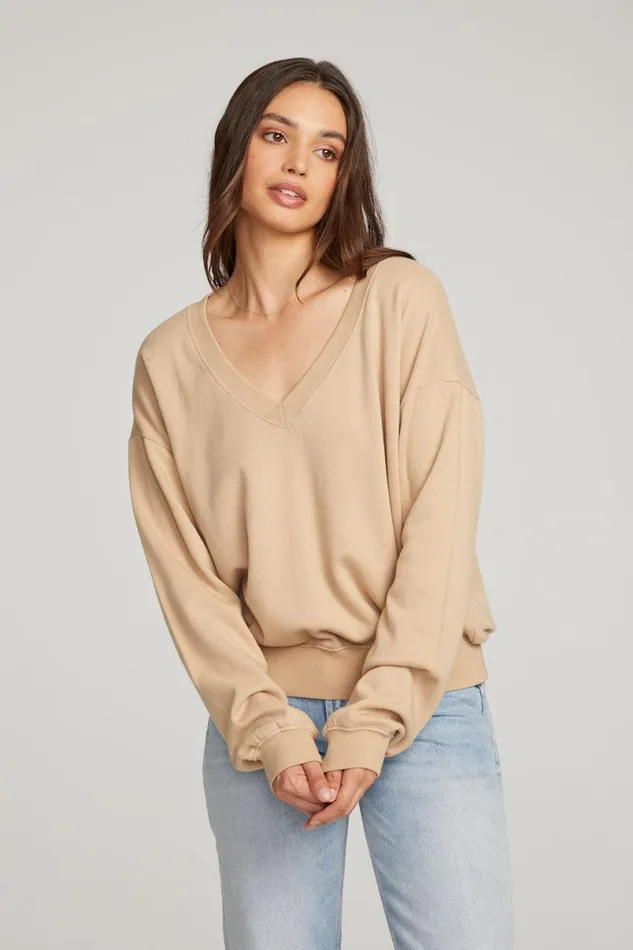 Womens Outerwear Chaser Brand Poppy Cappuccino Pullover
