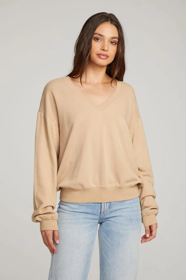 Womens Outerwear Chaser Brand Poppy Cappuccino Pullover
