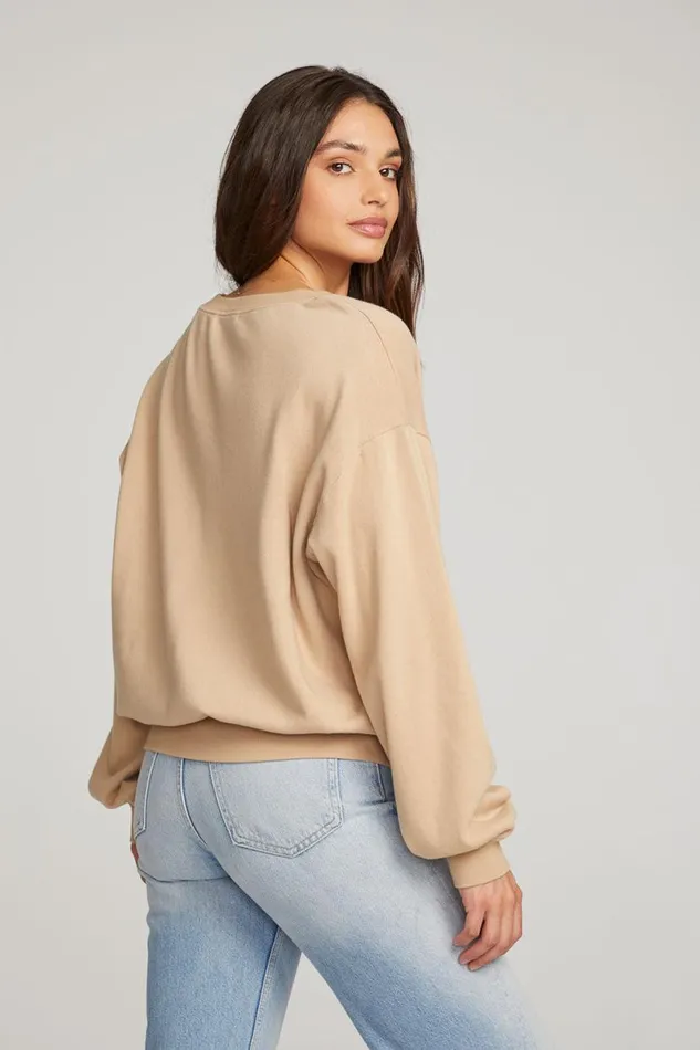 Womens Outerwear Chaser Brand Poppy Cappuccino Pullover