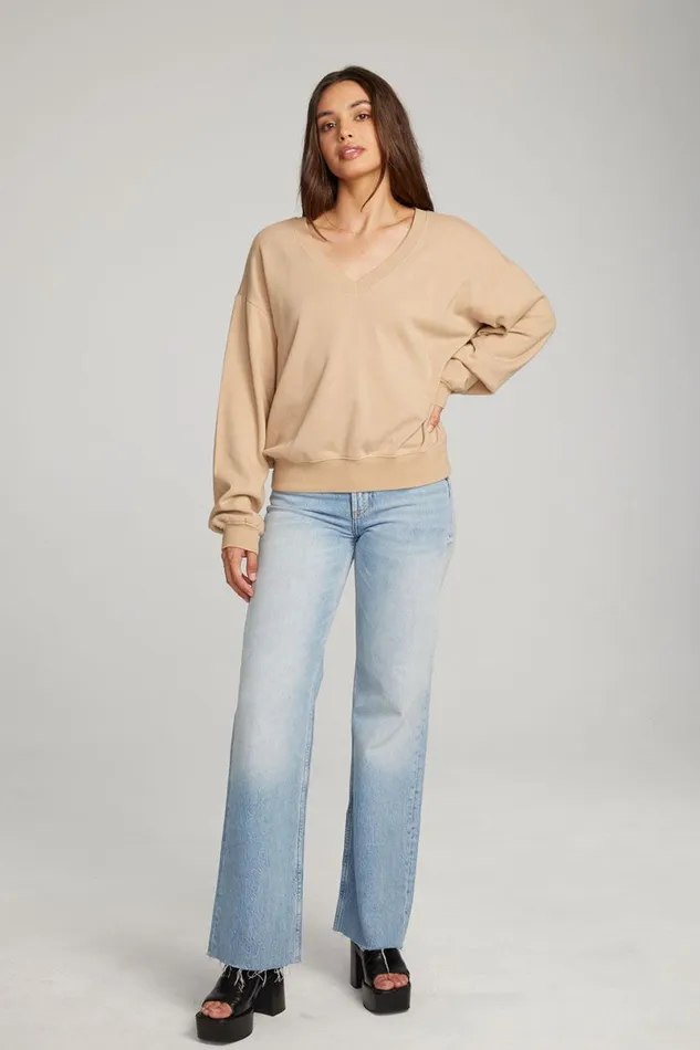 Womens Outerwear Chaser Brand Poppy Cappuccino Pullover