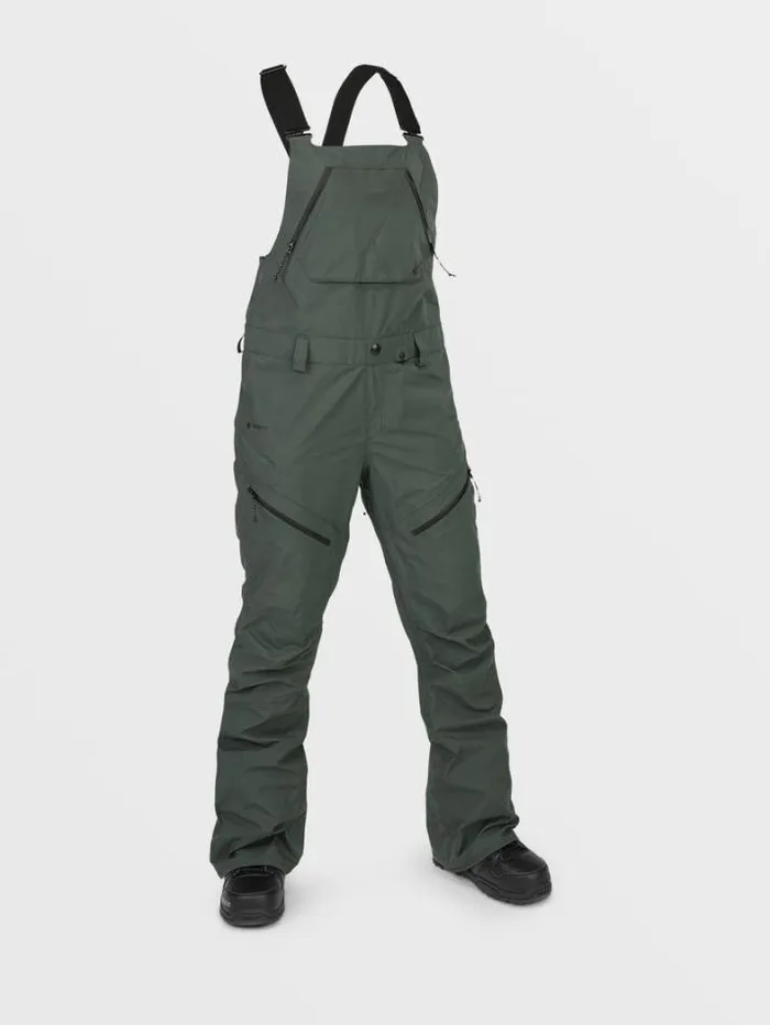 Womens Pants Volcom Elm Stretch Gore Bib Overalls 8211 Eucalyptus