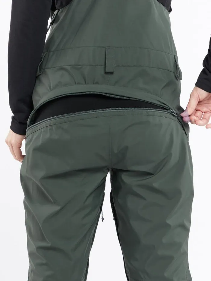 Womens Pants Volcom Elm Stretch Gore Bib Overalls 8211 Eucalyptus