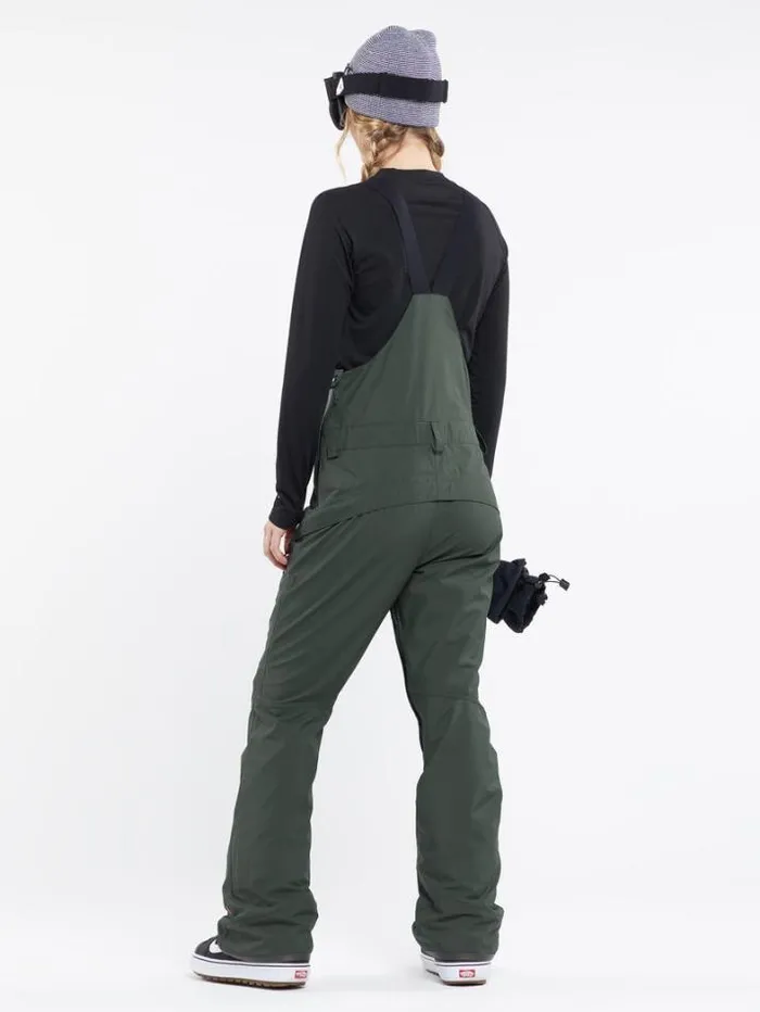 Womens Pants Volcom Elm Stretch Gore Bib Overalls 8211 Eucalyptus