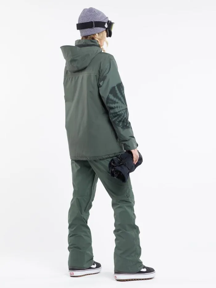 Womens Pants Volcom Elm Stretch Gore Bib Overalls 8211 Eucalyptus