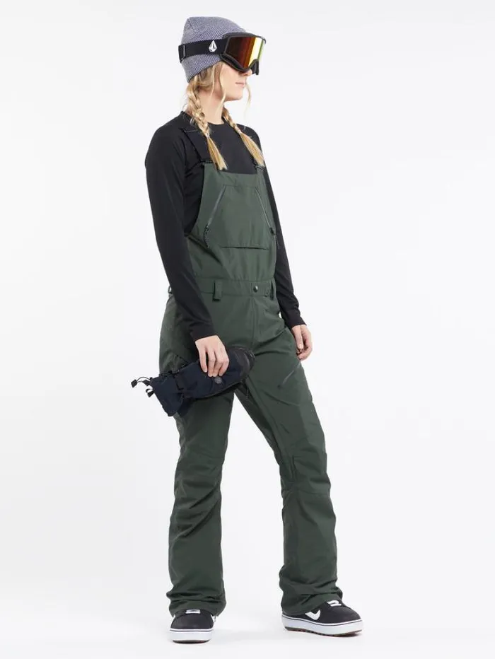 Womens Pants Volcom Elm Stretch Gore Bib Overalls 8211 Eucalyptus