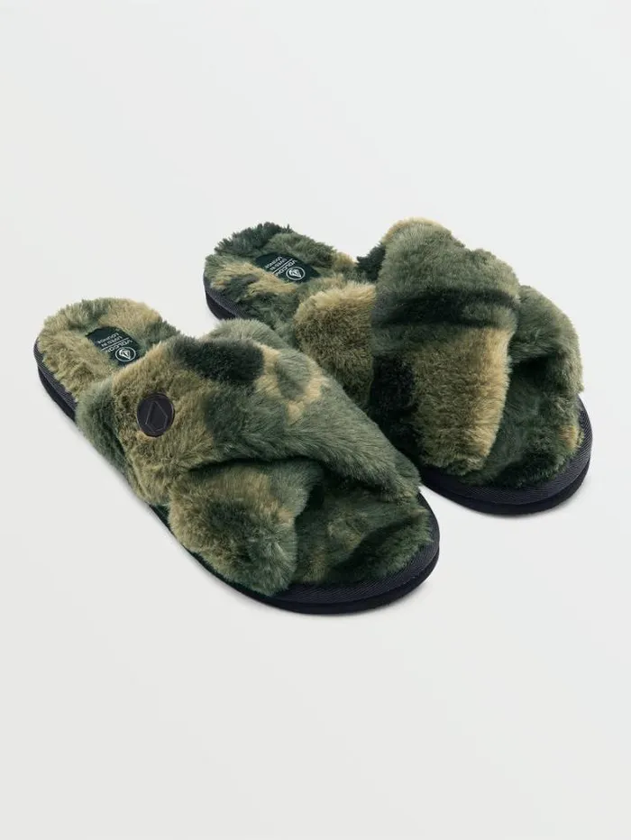 Womens Sandals Volcom Lived In Lounge Slippers 8211 Camouflage