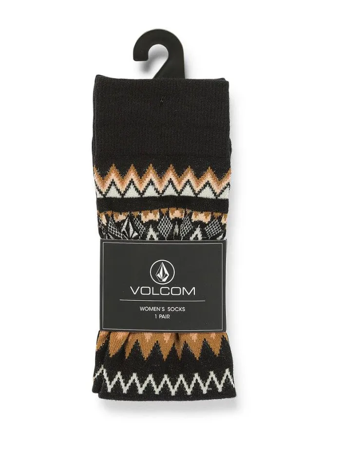 Womens Socks Volcom Not Fairisle Socks 8211 Vintage Black