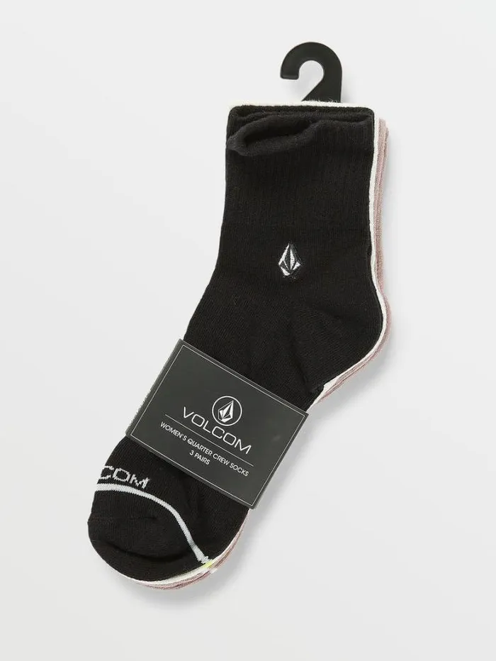 Womens Socks Volcom The New Crew 3 Pack Socks 8211 Assorted Colors