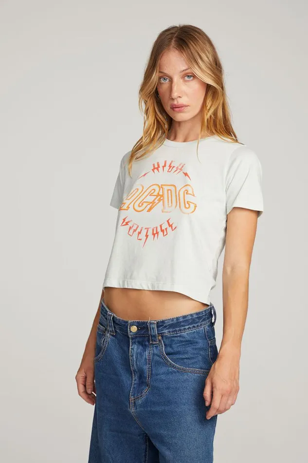 Womens Tops Chaser Brand ACDC High Voltage Tee