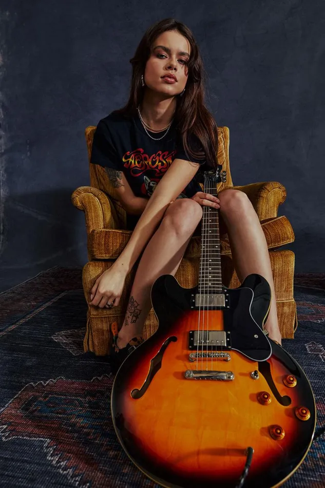 Womens Tops Chaser Brand Aerosmith Angel Tee