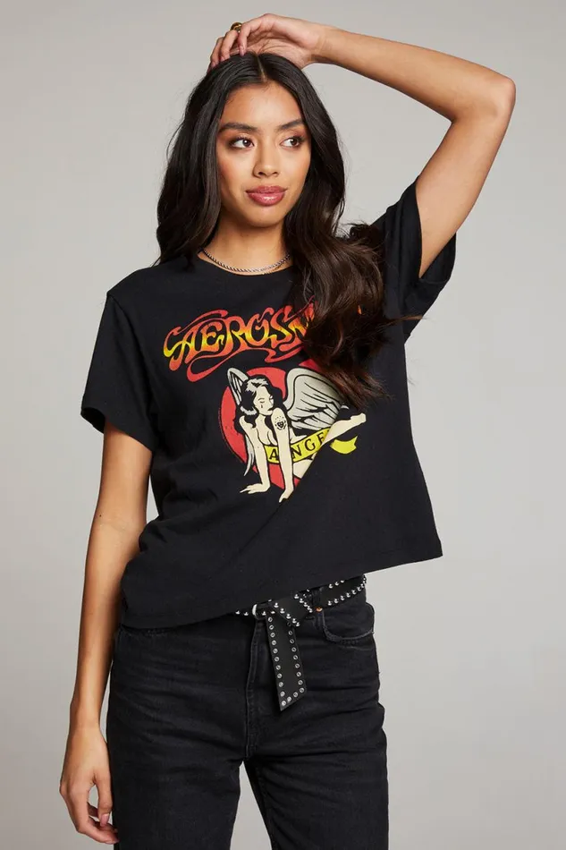 Womens Tops Chaser Brand Aerosmith Angel Tee