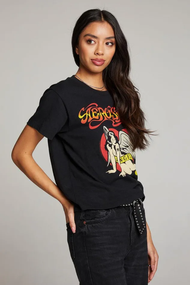 Womens Tops Chaser Brand Aerosmith Angel Tee