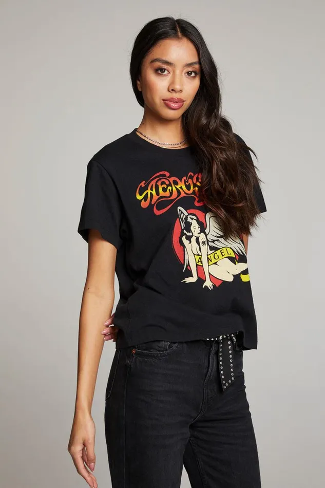 Womens Tops Chaser Brand Aerosmith Angel Tee