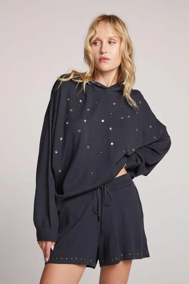 Womens Tops Chaser Brand Allover Jewels Long Sleeve