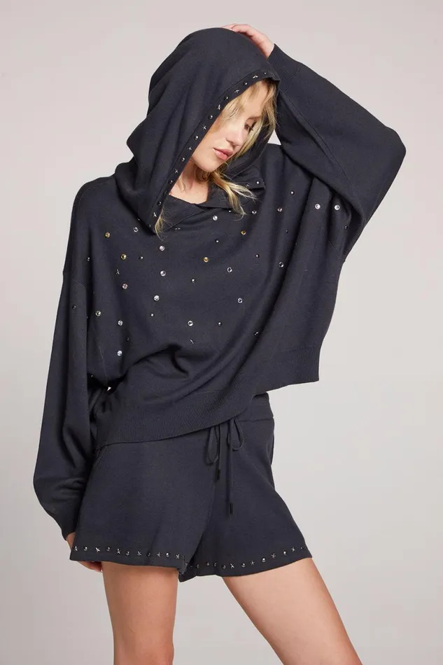 Womens Tops Chaser Brand Allover Jewels Long Sleeve