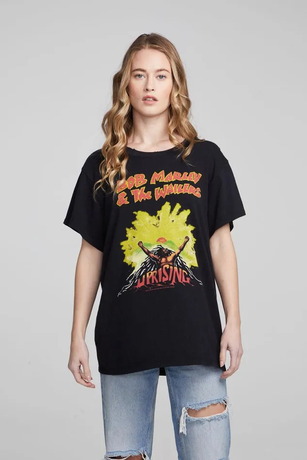 Womens Tops Chaser Brand Bob Marley Uprising Tee