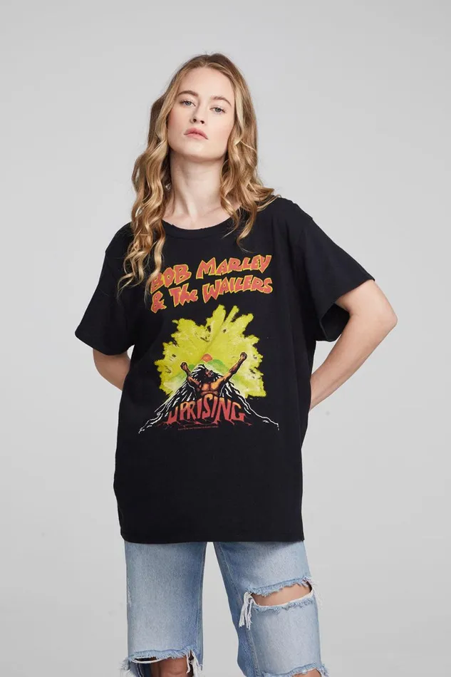 Womens Tops Chaser Brand Bob Marley Uprising Tee