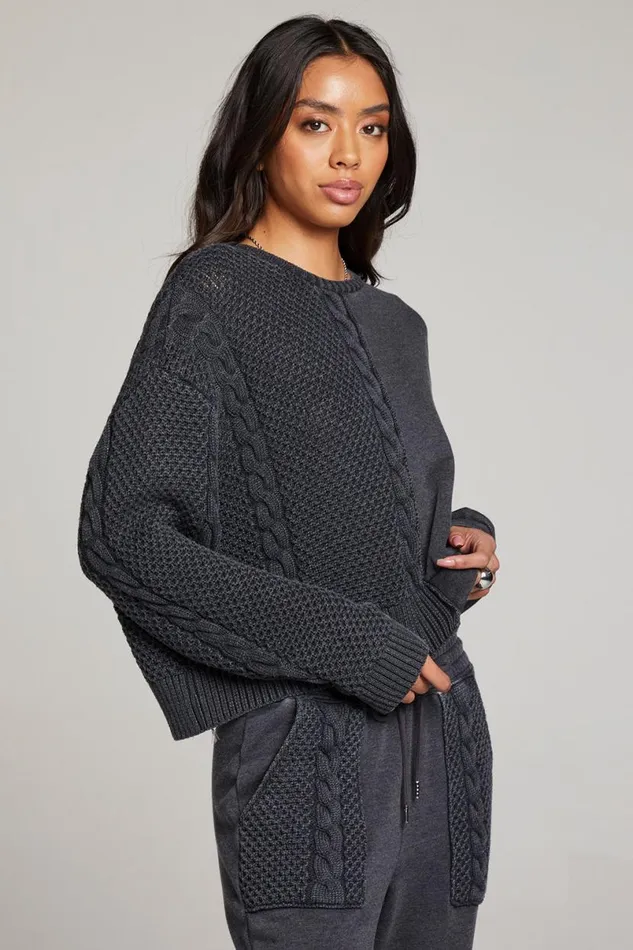 Womens Tops Chaser Brand Cloud Licorice Pullover