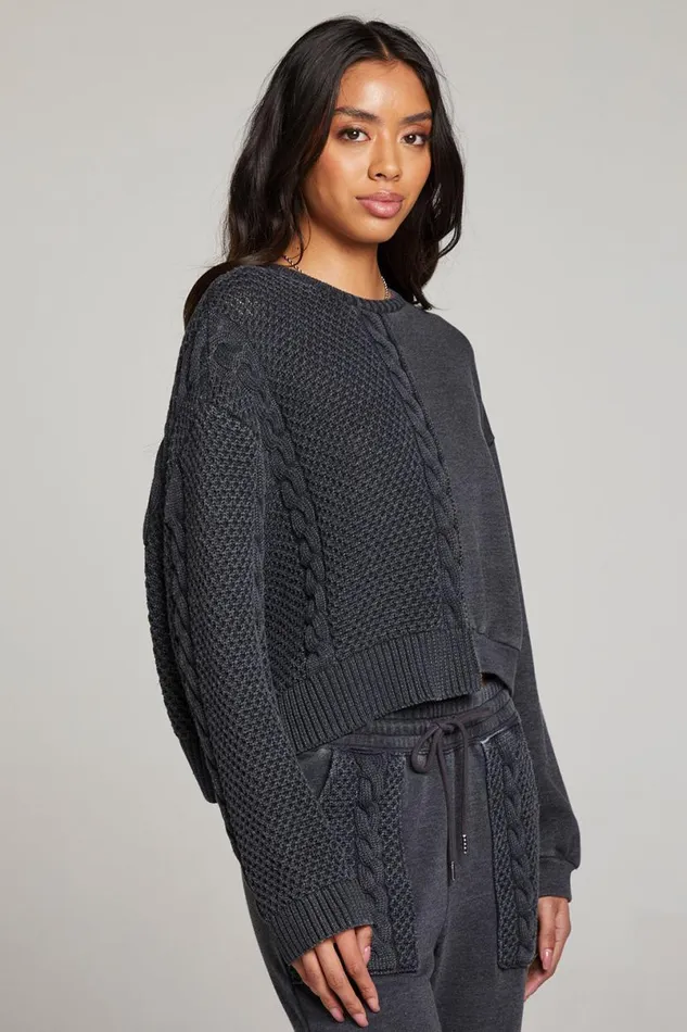 Womens Tops Chaser Brand Cloud Licorice Pullover