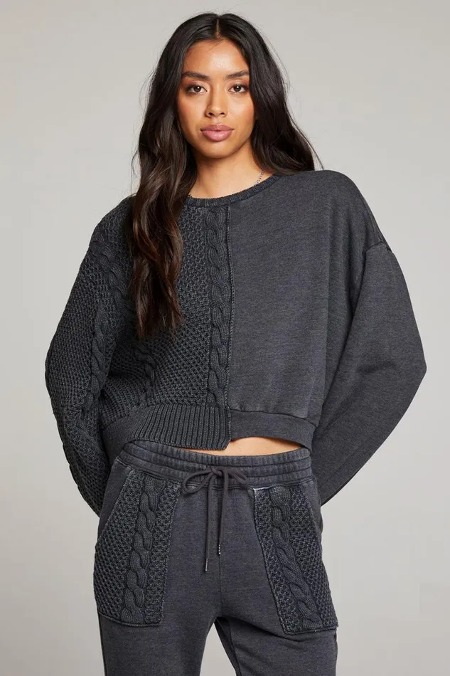 Womens Tops Chaser Brand Cloud Licorice Pullover
