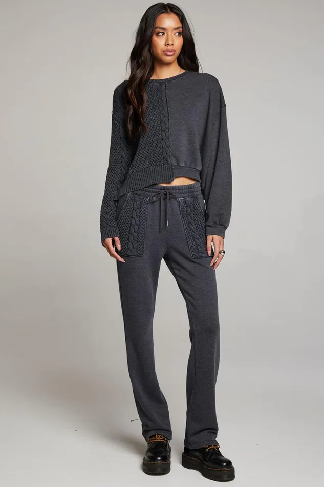 Womens Tops Chaser Brand Cloud Licorice Pullover