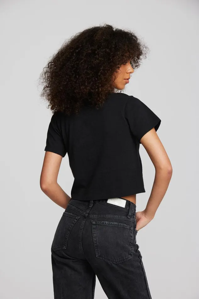 Womens Tops Chaser Brand Coast Cotton Jersey Mockneck Tee With Rib