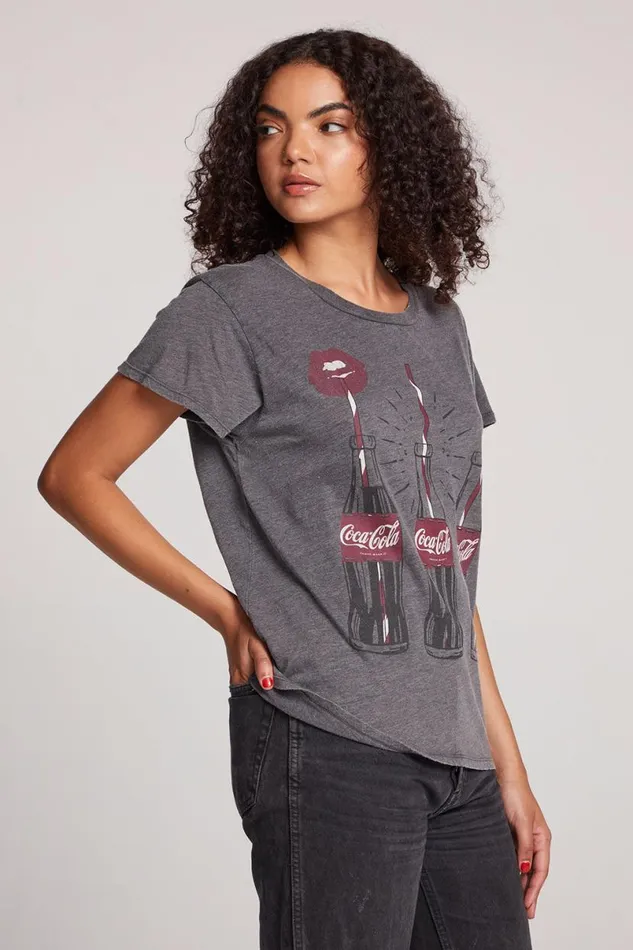 Womens Tops Chaser Brand Coca Cola Kiss Tee