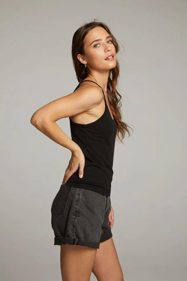 Womens Tops Chaser Brand Emma Black Tank Top