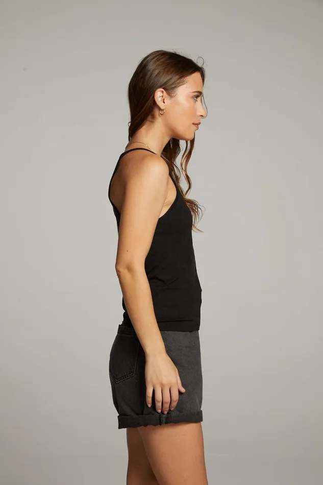 Womens Tops Chaser Brand Emma Black Tank Top