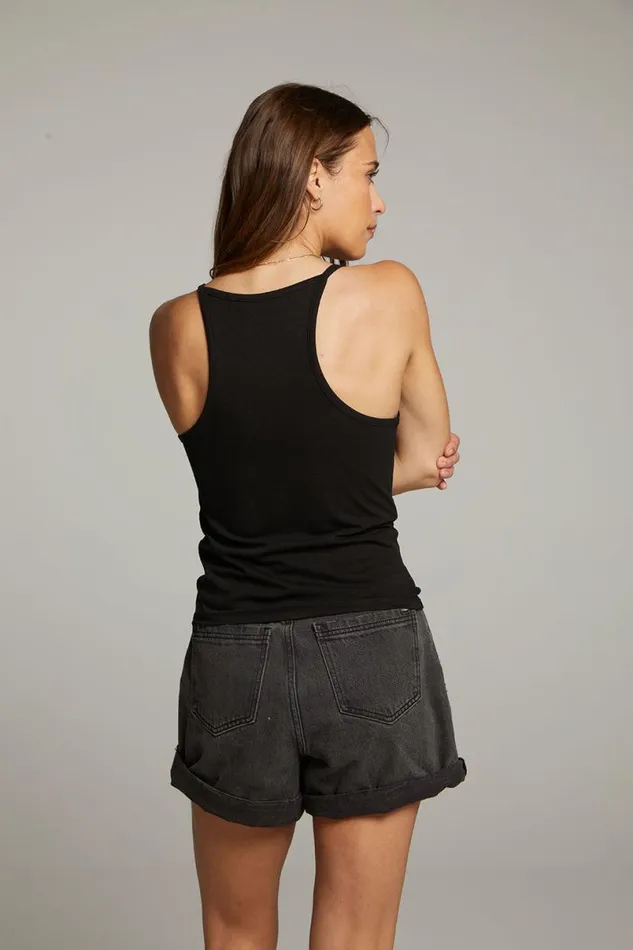 Womens Tops Chaser Brand Emma Black Tank Top