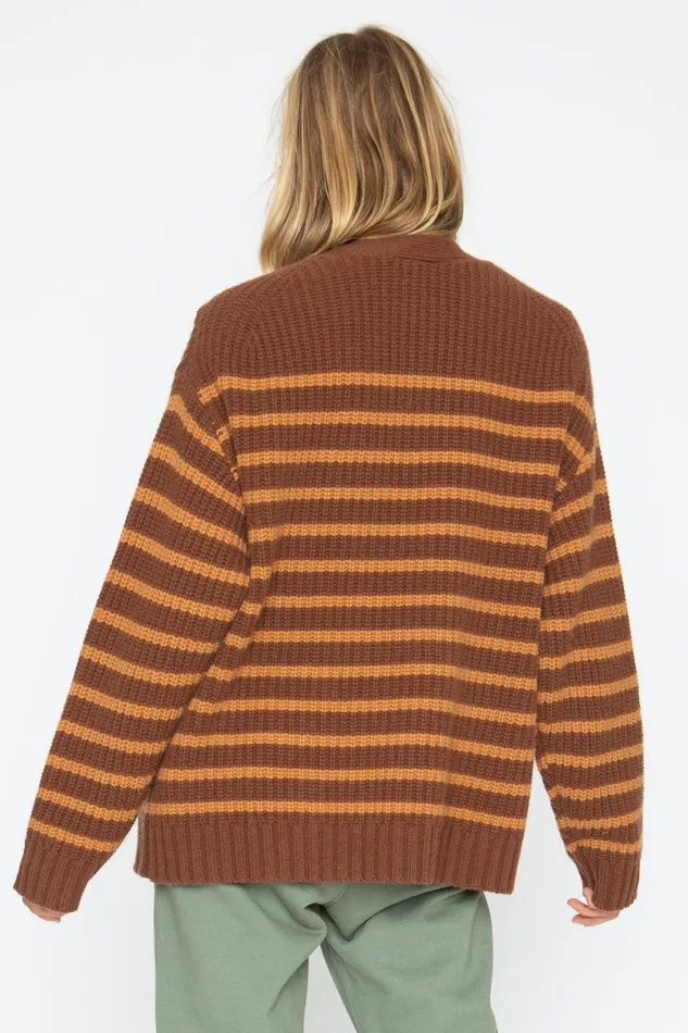 Womens Tops Chaser Brand Grandpa Cardigan 8211 Brown Beige