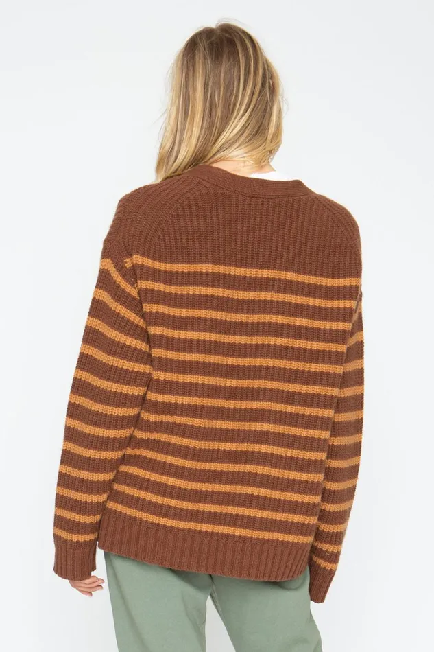 Womens Tops Chaser Brand Grandpa Cardigan 8211 Brown Beige
