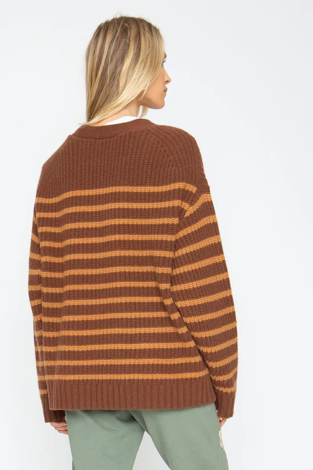 Womens Tops Chaser Brand Grandpa Cardigan 8211 Brown Beige