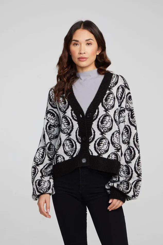 Womens Tops Chaser Brand Grateful Dead Steal Your Face Cardigan