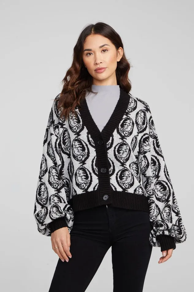 Womens Tops Chaser Brand Grateful Dead Steal Your Face Cardigan