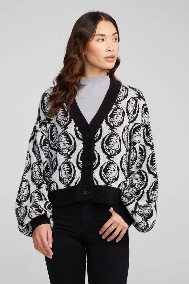 Womens Tops Chaser Brand Grateful Dead Steal Your Face Cardigan