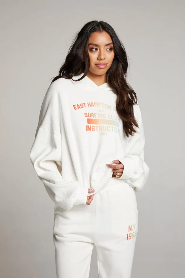 Womens Tops Chaser Brand Hamptons Surf Club Pullover Hoodie