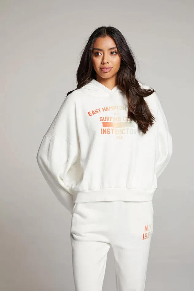 Womens Tops Chaser Brand Hamptons Surf Club Pullover Hoodie