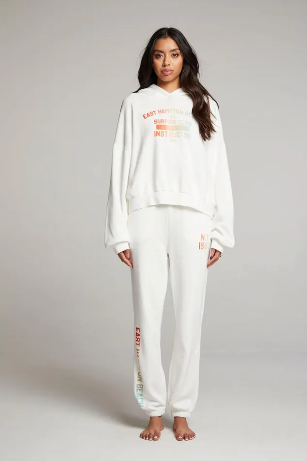Womens Tops Chaser Brand Hamptons Surf Club Pullover Hoodie