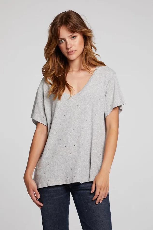 Womens Tops Chaser Brand Hyacinth Heather Grey Tee